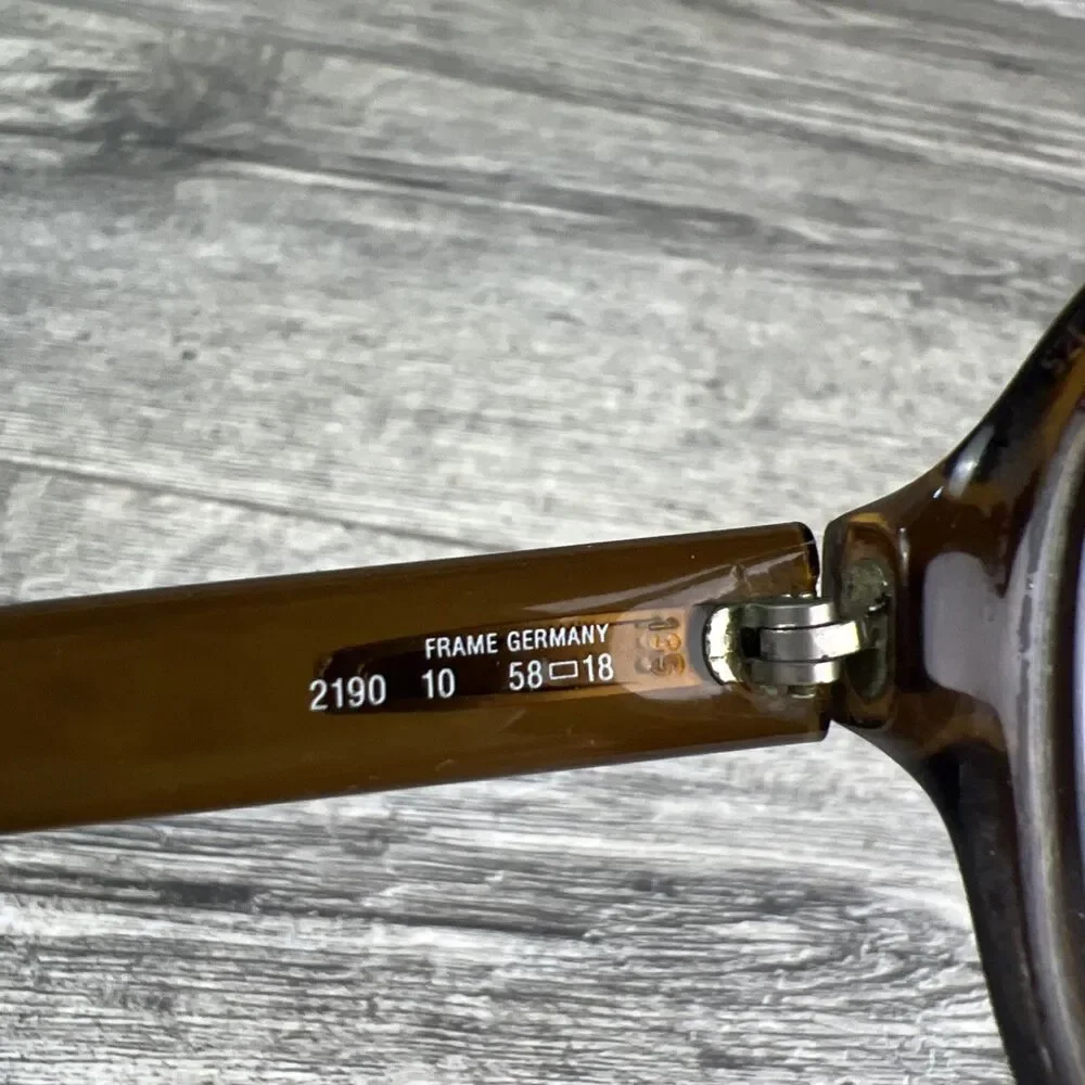 Vintage T. Brogan Optyl Eyeglasses Frames ONLY Brown Aviator Germany 58-18